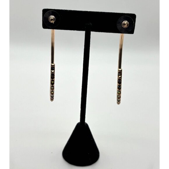 Kendra Scott Gold Studded Geometric Large Hoop Earrings - Picture 3 of 7